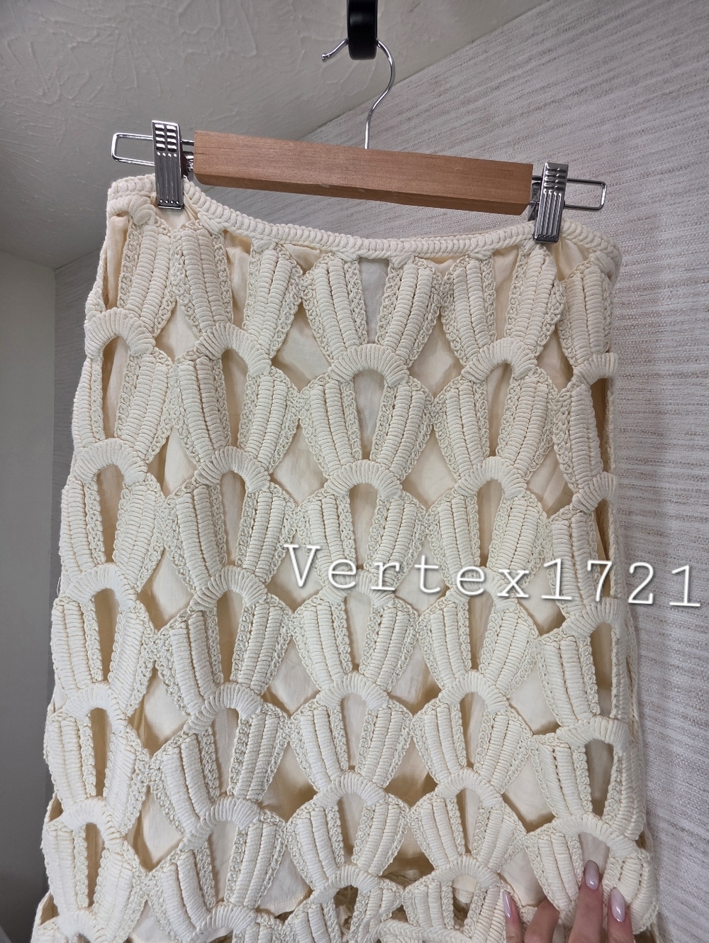 Brand New Sz M H&M CROCHET-LOOK Cream SKIRT - Picture 3 of 13